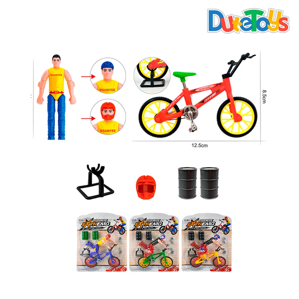 Mini bicicleta com boneco e acessórios — Dute Toys